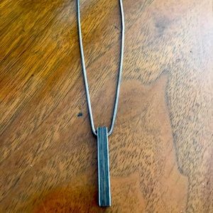 Unique Wood & Sterling Silver Chain, Pendant & Clasp